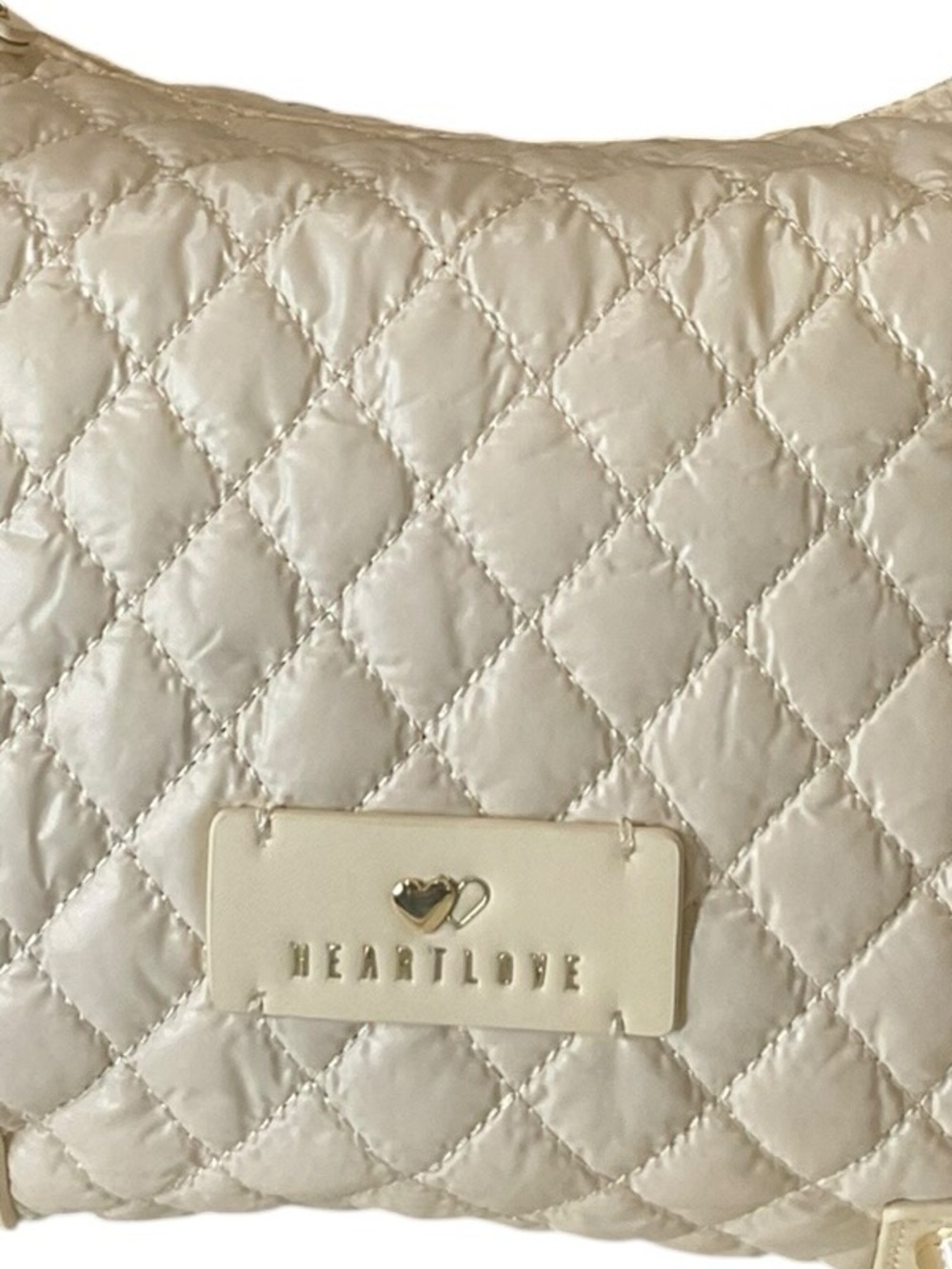 Quilted Cream Shoulder Bag by Heart Love - Everyday Hobo - Picture 9 of 9